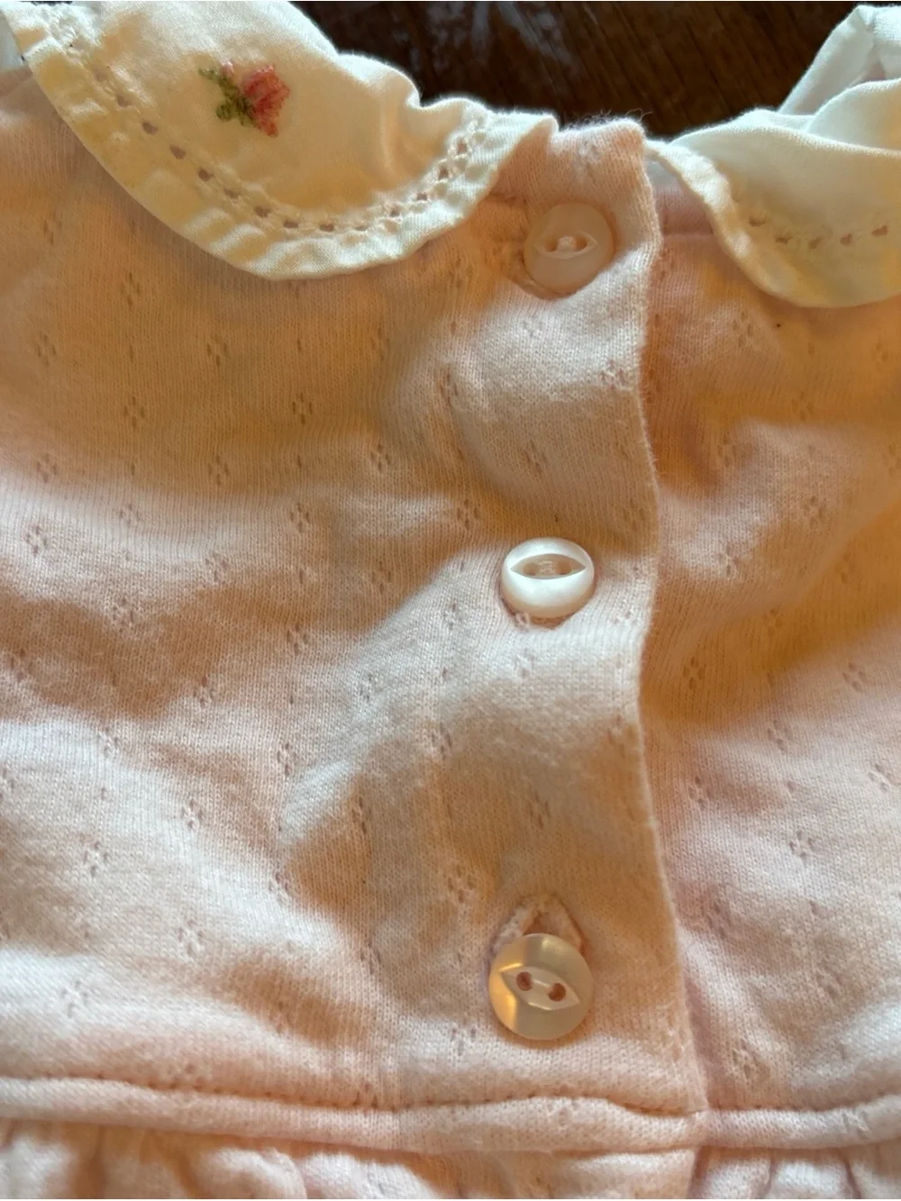 Ralph Lauren Pink Baby Dress with Embroidered Collar